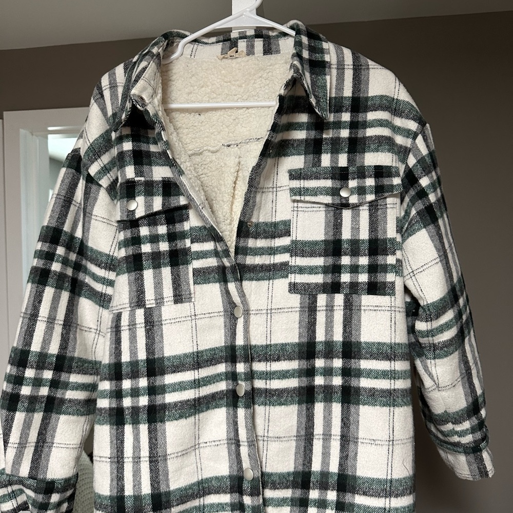 Plaid Button-Up Jacket